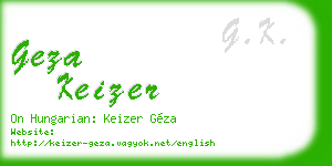 geza keizer business card